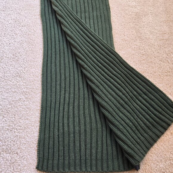The Arrivals Wool Cashmere Rib Knit Scarf Green - Picture 8 of 13